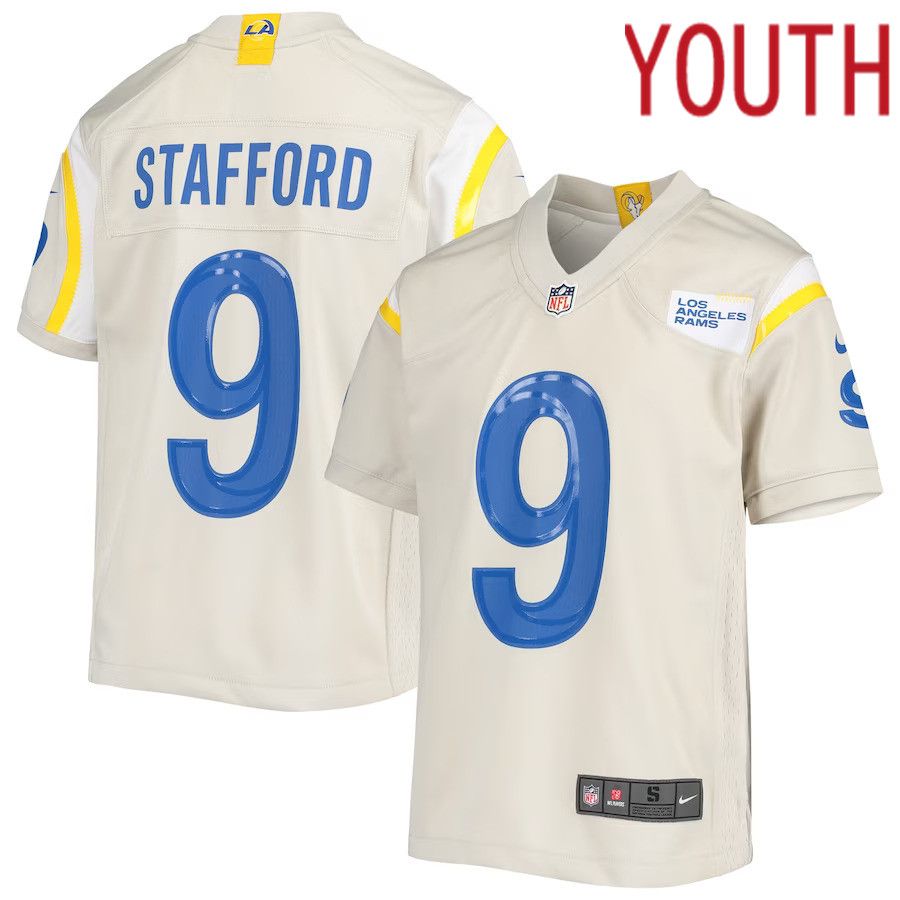 Youth Los Angeles Rams #9 Matthew Stafford Nike Bone Game NFL Jersey->youth nfl jersey->Youth Jersey